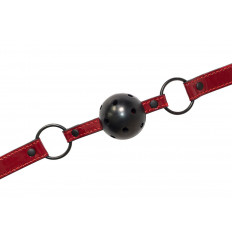 Черно-красный кляп-шарик Love Bite