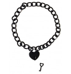 Черный ошейник Embrace с ключиком