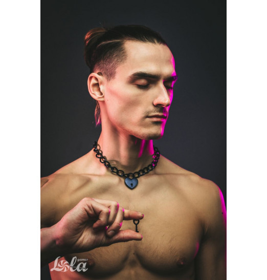 Черный ошейник Embrace с ключиком Черный ошейник Embrace с ключиком