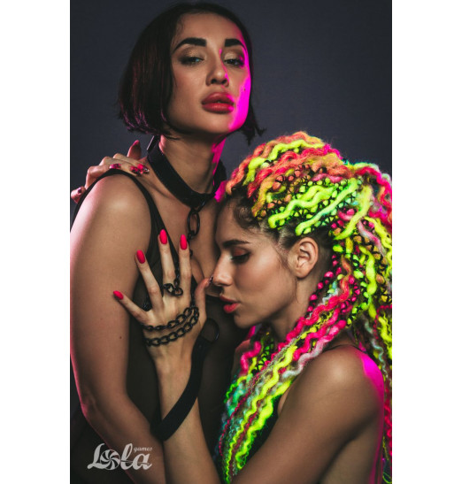 Черный ошейник Sin с поводком