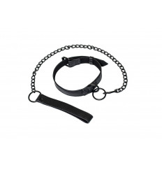 Черный ошейник Sin с поводком