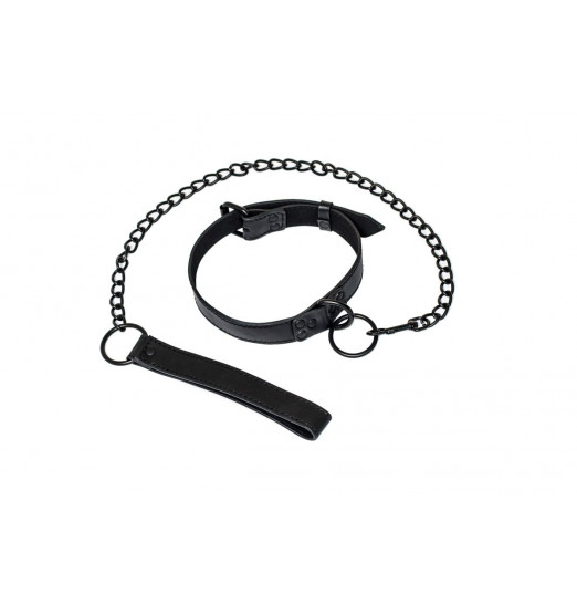 Черный ошейник Sin с поводком