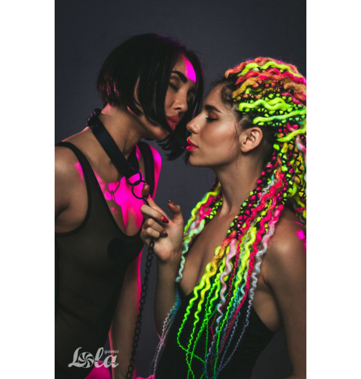 Черный ошейник Sin с поводком