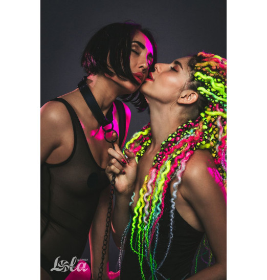 Черный ошейник Sin с поводком