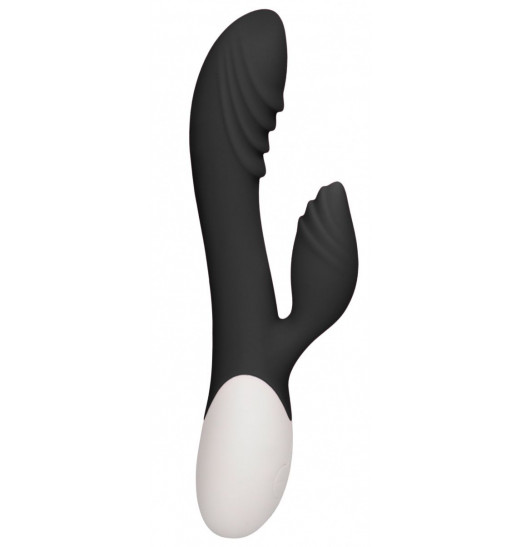 Черный вибратор-кролик Sunburst с функцией нагрева - 20 см. Черный вибратор-кролик Sunburst с функцией нагрева - 20 см.