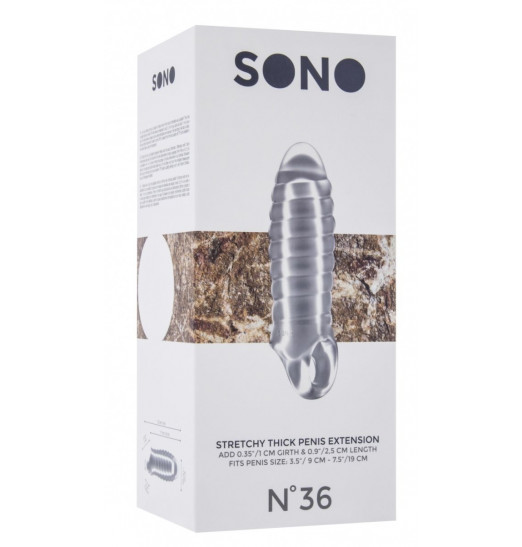 Прозрачная насадка на пенис закрытого типа N 36 Stretchy Thick Penis Extension - 15,2 см.