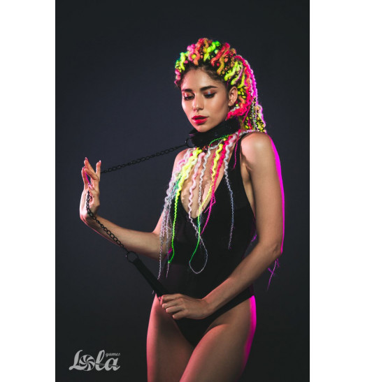 Черный ошейник с поводком Kinky Черный ошейник с поводком Kinky