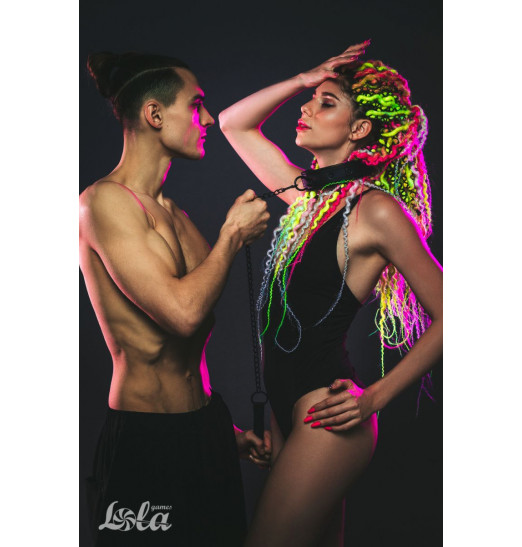 Черный ошейник с поводком Kinky Черный ошейник с поводком Kinky