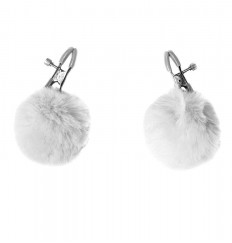 Зажимы на соски Angelic с белыми меховыми шариками