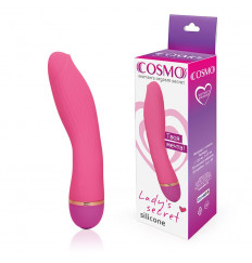 Розовый изогнутый вибромассажер Cosmo - 13 см.