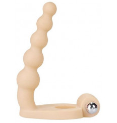 Телесная насадка для двойного проникновения с вибрацией - 16,5 см.