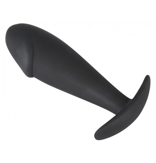 Черная фаллическая анальная втулка - 10 см.