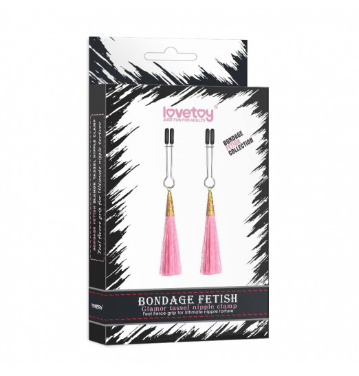 Зажимы на соски с декоративными розовыми кисточками Зажимы на соски с декоративными розовыми кисточками