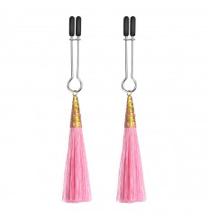 Зажимы на соски с декоративными розовыми кисточками