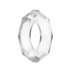Прозрачное эрекционное кольцо с гранями POWER PLUS Cockring