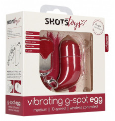 Красное виброяйцо Medium Wireless Vibrating G-Spot Egg с пультом - 7,5 см.