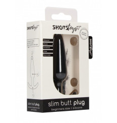 Черная анальная пробка для ношения Slim Butt Plug - 8,3 см.