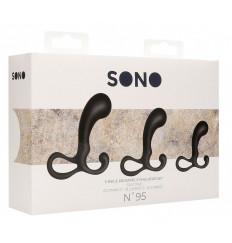 Набор из 3 черных массажеров простаты Piece Prostate Stimulator Set