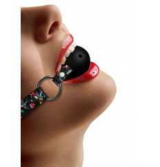 Черный кляп-шарик Breatheable Ball Gag Old School Tattoo Style