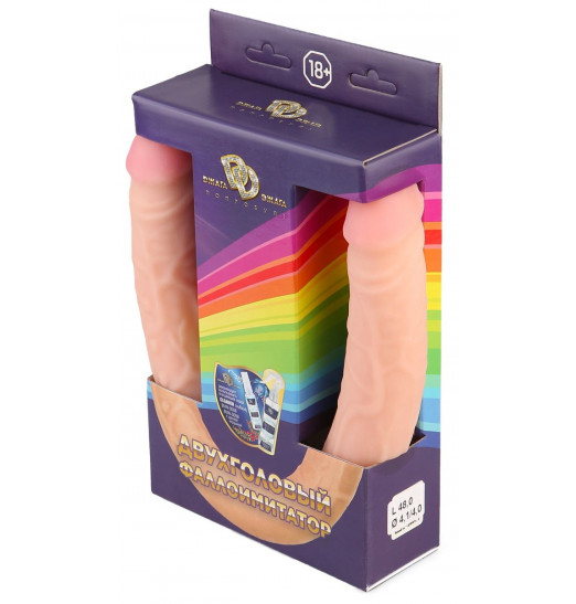 Телесный двухсторонний фаллоимитатор-реалистик - 49,5 см. Телесный двухсторонний фаллоимитатор-реалистик - 49,5 см.