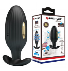 Черная анальная вибропробка с электростимуляцией Jefferson - 9,2 см.