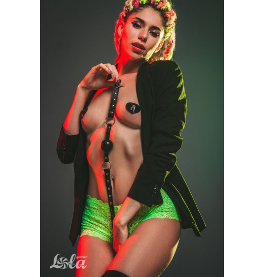 Черный кляп-шарик Bare с шипами