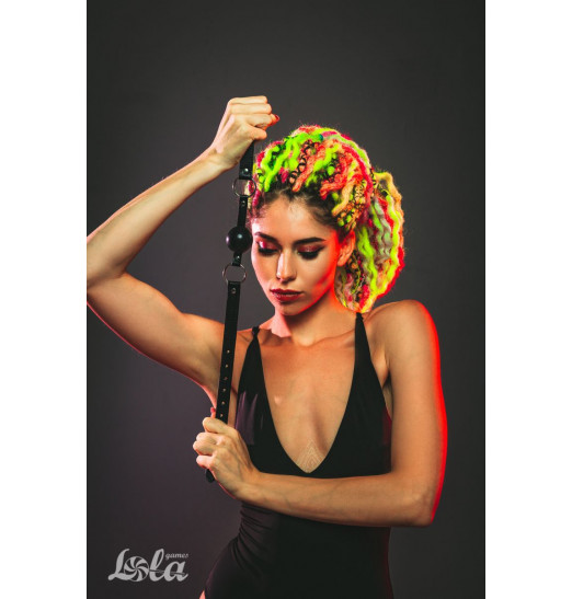 Черный гладкий кляп-шарик Crave