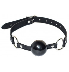 Черный гладкий кляп-шарик Crave