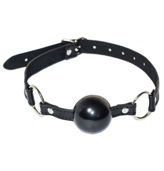 Черный гладкий кляп-шарик Crave