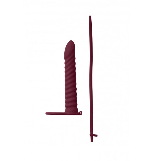 Бордовая вибронасадка для двойного проникновения Rori - 17 см.