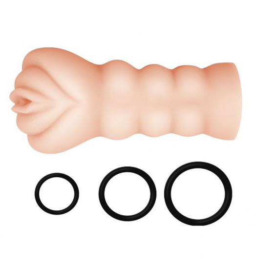 Тугой мастурбатор с кольцами Julia