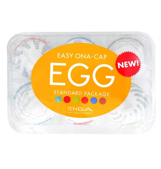 Набор из 6 мастурбаторов Tenga EGG Easy Beat с различным рельефом