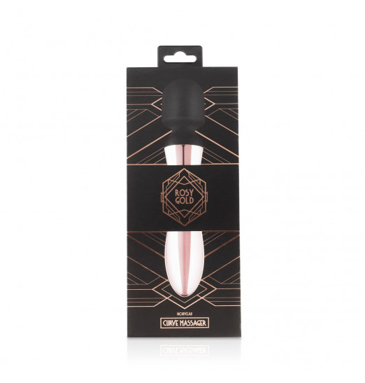 Черно-розовый вибромассажер Nouveau Curve Massager - 21 см.