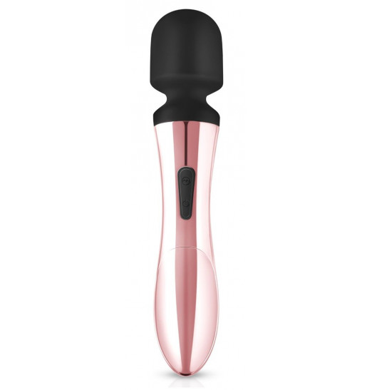 Черно-розовый вибромассажер Nouveau Curve Massager - 21 см.