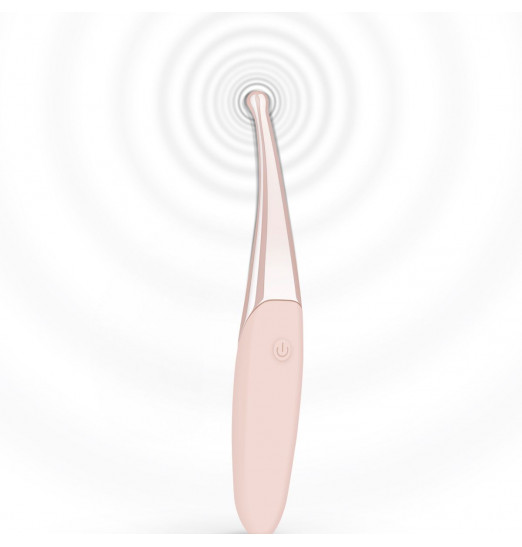 Розовый точечный вибромассажер Senzi Vibrator - 14,7 см.