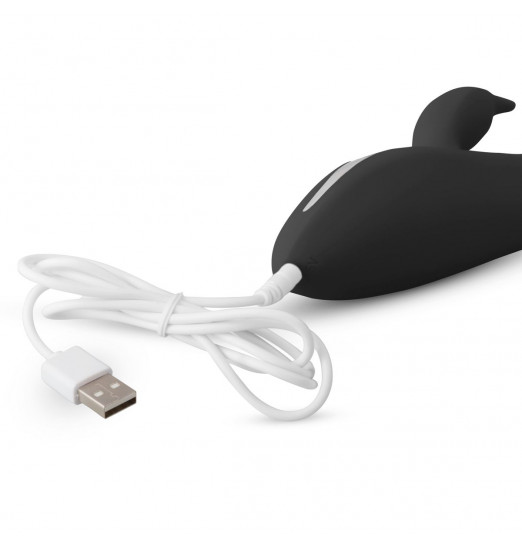 Черный вибромассажер-кролик Vibes N 2 - 22,5 см.