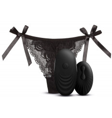 Черный вибромассажер Vibes N 3 с кружевными трусиками