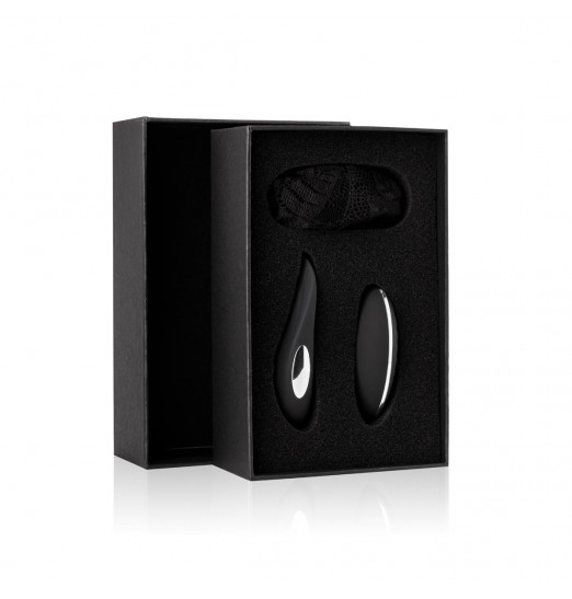 Черный вибромассажер Vibes N 3 с кружевными трусиками