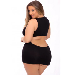 Бесшовное эротическое платье с перфорацией и открытым животиком