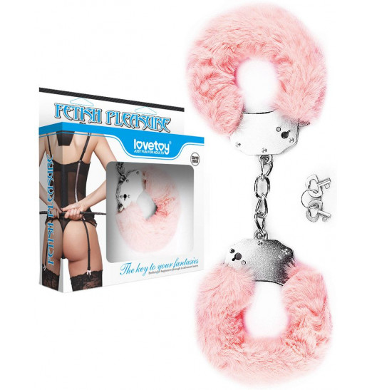 Наручники в нежно-розовой меховой опушке Наручники в нежно-розовой меховой опушке