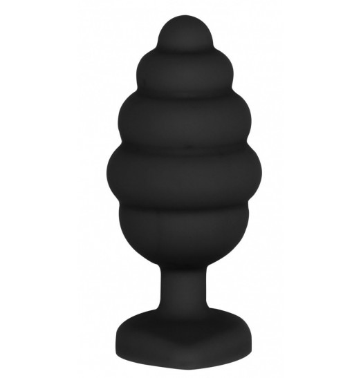 Черная анальная пробка Extra Large Ribbed Diamond Heart Plug - 9,6 см. Черная анальная пробка Extra Large Ribbed Diamond Heart Plug - 9,6 см.
