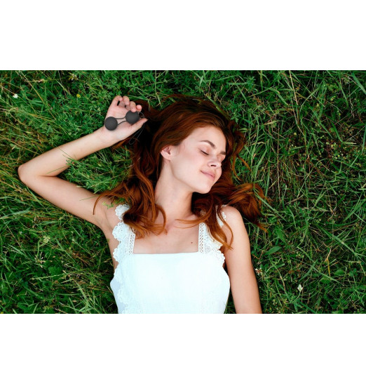 Черные вагинальные шарики Geisha со шнурком