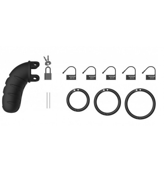 Черный мужской пояс верности Cock Cage Model 08 Chastity 4.2