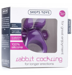 Фиолетовое эрекционное виброкольцо Rabbit Cockring