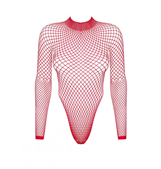 Пикантное сетчатое боди с длинным рукавом