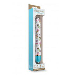 Яркий вибромассажёр с принтом Sweet Cream - 17,8 см.