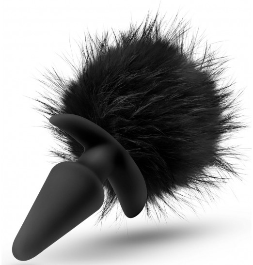 Силиконовая анальная пробка с чёрным заячьим хвостом Bunny Tail Pom Plug - 12,7 см. Силиконовая анальная пробка с чёрным заячьим хвостом Bunny Tail Pom Plug - 12,7 см.