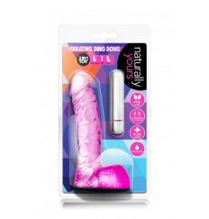 Розовый вибратор-реалистик Vibrating Ding Dong - 16,5 см.