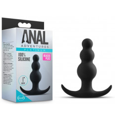 Чёрная фигурная анальная пробка Beaded Plug - 7,6 см.