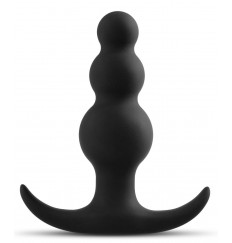 Чёрная фигурная анальная пробка Beaded Plug - 7,6 см.